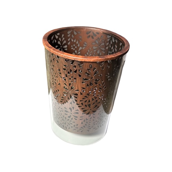 Yankee Candle 1614630 Glass Warm Metallic Sheridan Large Jar Candle Holder - Picture 1 of 2